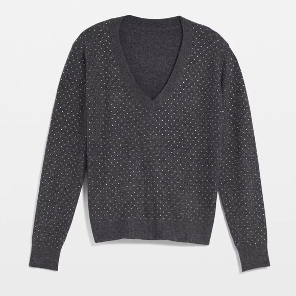 WHBM Embellished V-Neck Sweater - Picture 1 of 12